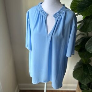 Mix Media - Light Blue Women's Top